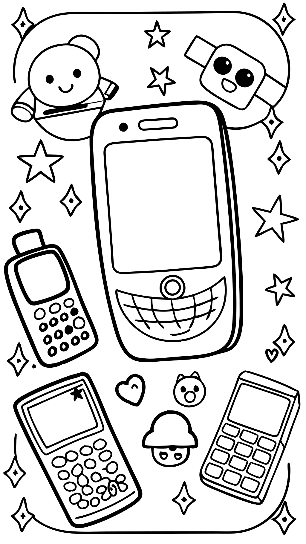 cell phone coloring pages